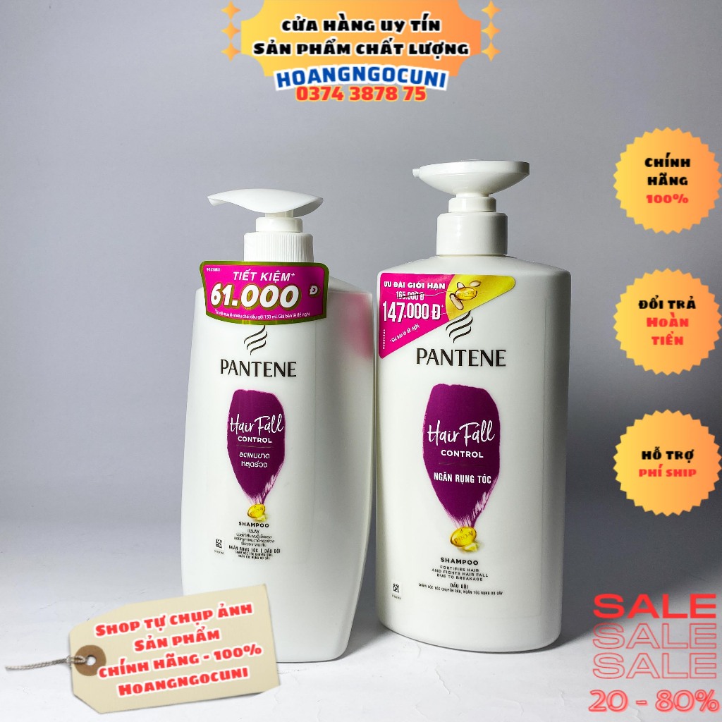 Dầu gội đầu Pantene ngăn rụng tóc chai 900g, chai 650g Pro-V chính hãng cao cấp