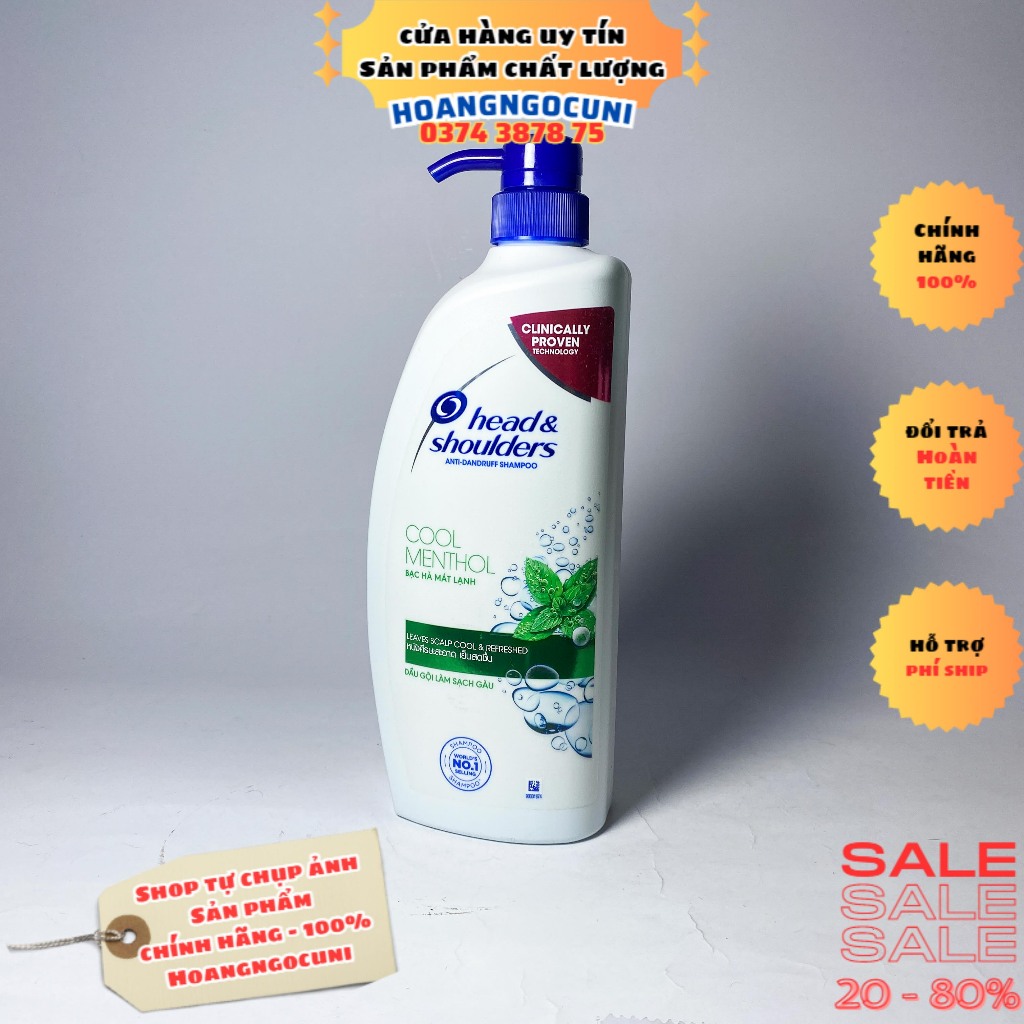 Dầu gội đầu Head&Shoulders bạc hà mát lạnh 625ml cho da đầu mát lạnh sảng khoái chính hãng cao cấp 1k freeship