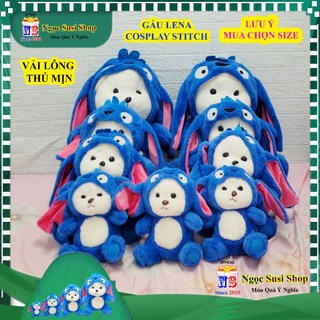 Thú bông gấu lena stitch xanh tai dài đẹp như ảnh mua chọn size - gấu bông stich tai dài