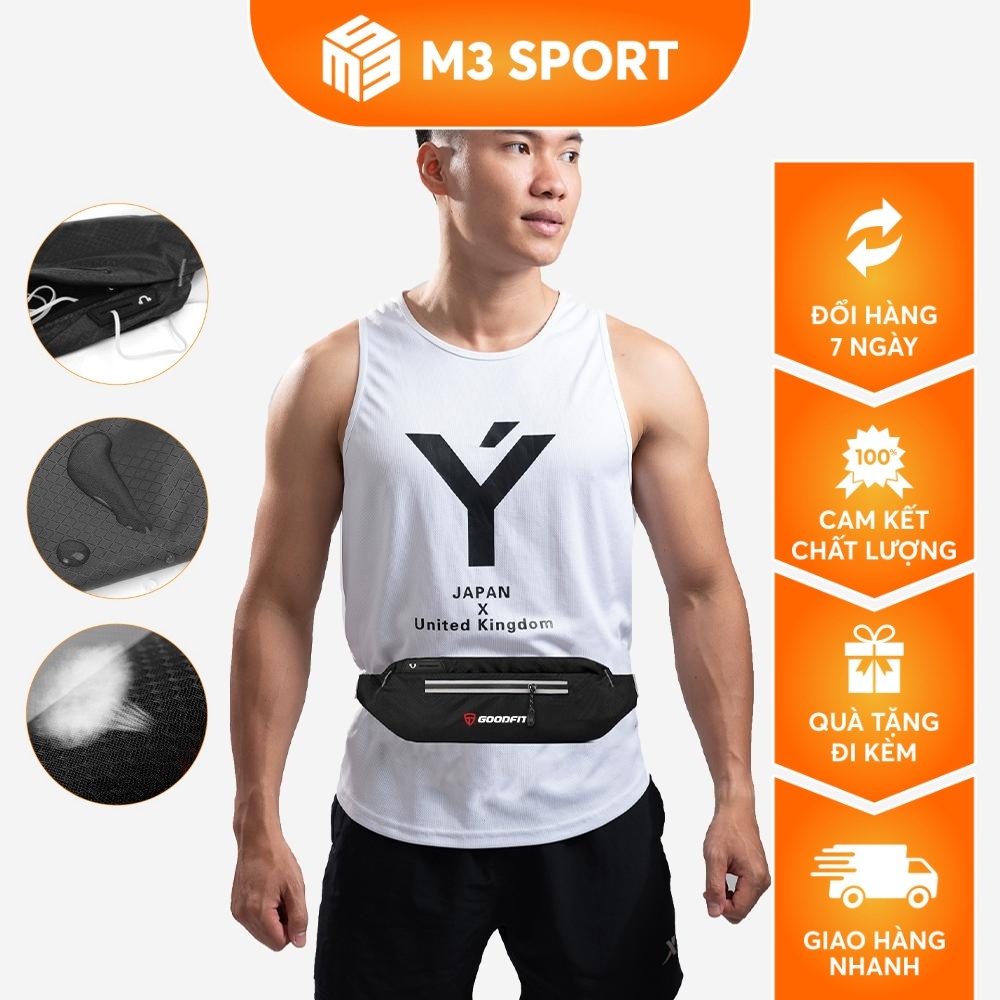 Đai Chạy Bộ Túi Đeo Hông Tập Luyện Thể Thao Đeo BIB Để Điện Thoại Bình Nước Mềm Gậy Trail Gel Tiện Lợi GoodFit GF118RB