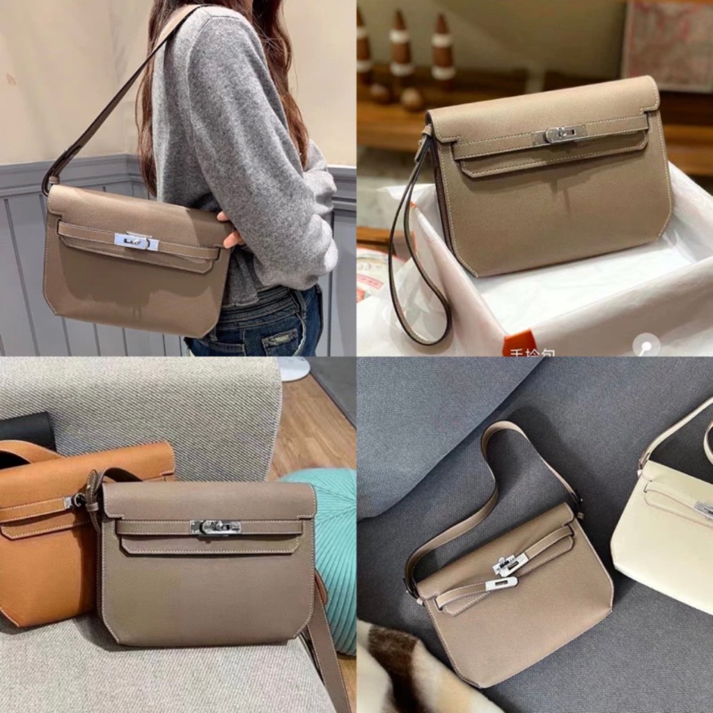 Túi xách nữ, túi kẹp nách h mét dáng vuông size 25 da sần - Lucky9store