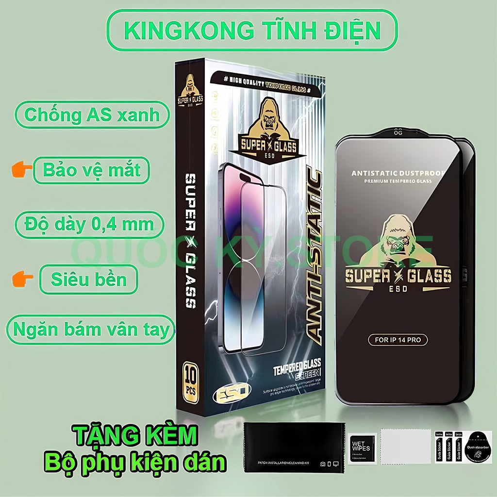 Cường lực Vivo V20 V20 SE V21 V21 5G V21E V21E 5G V23E V23E 5G V25 V27E V27E 5G V27 Pro Kingkong tĩnh điện