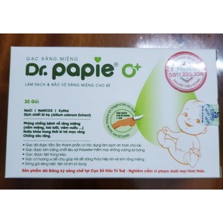 1 hộp gạc răng miệng dr.papie làm sạch và bảo vệ răng miệng cho bé 30 gói