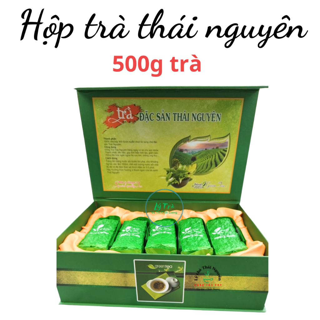 Hộp 500g trà thái nguyên búp nõn loại ngon