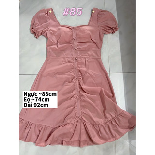 Đầm body trễ vai dây rút sexy đính nút