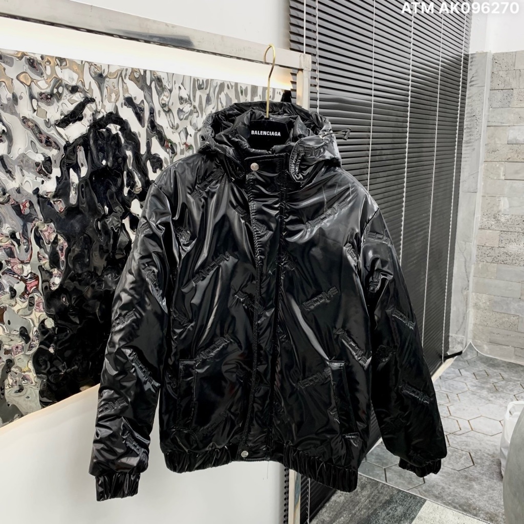 Áo phao nam nữ đen bóng chữ wecome mũ rời