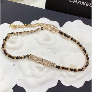 Vòng cổ xích vàng chữ dây da x nữ hot trend