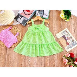 Đầm Hai Dây Tơ Xốp Bé  (8-16kg) (giao màu ngẫu nhiên)