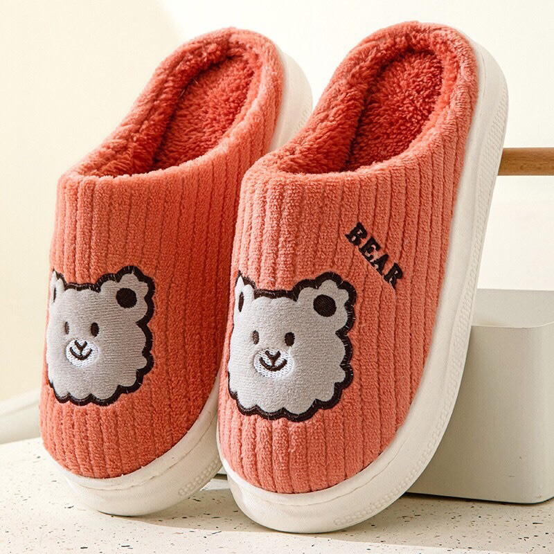 Dép đi trong nhà,dép lông siêu êm hoạ tiết gấu cực hót