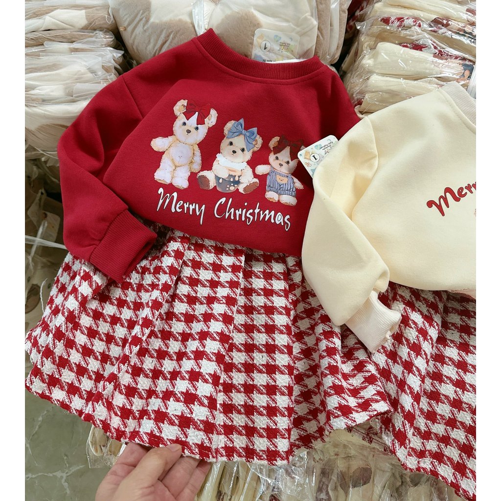 Set váy merry chrismas bé gái