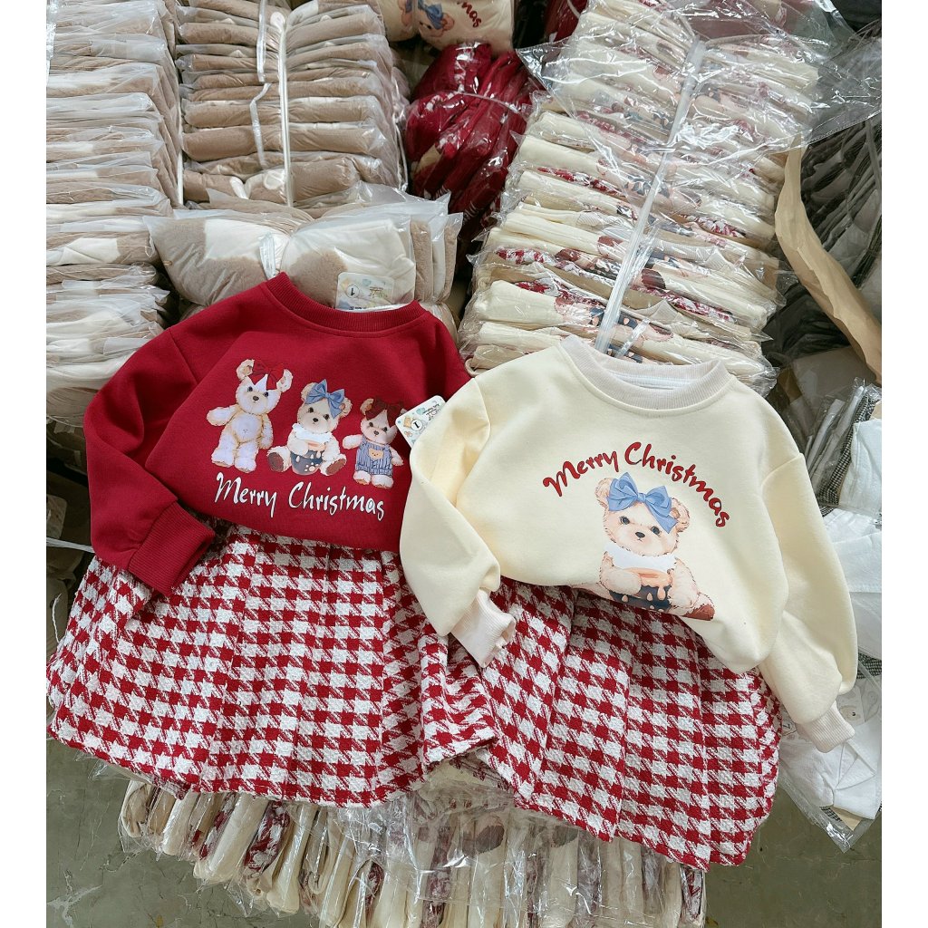 Set váy merry chrismas bé gái