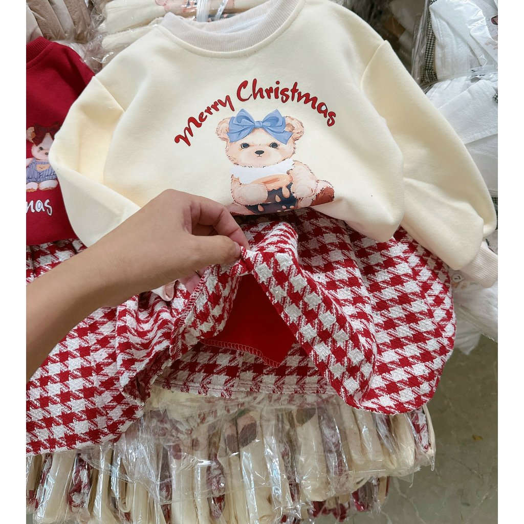 Set váy merry chrismas bé gái
