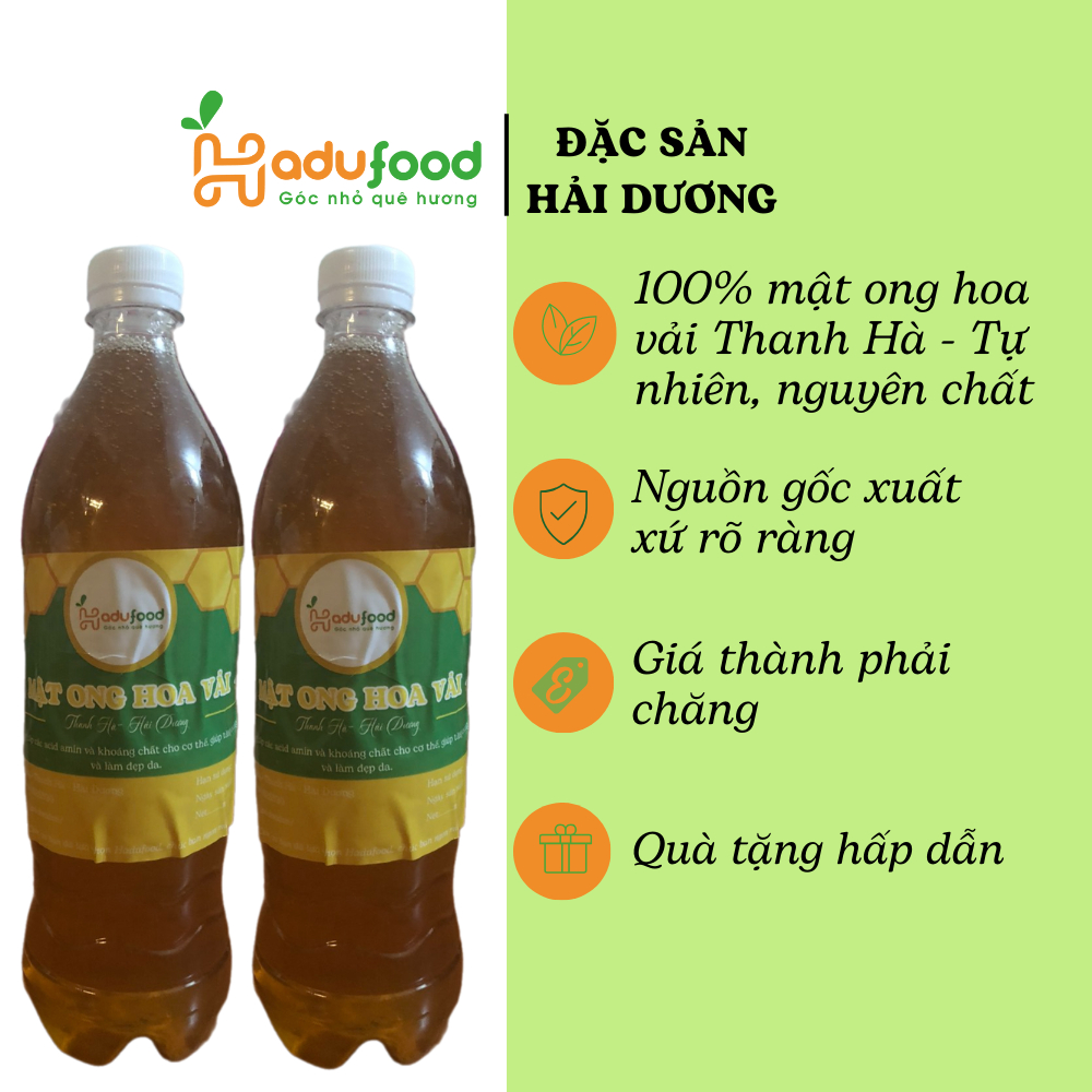 Mật ong hoa vải Thanh Hà nguyên chất 100% - HADUFOOD