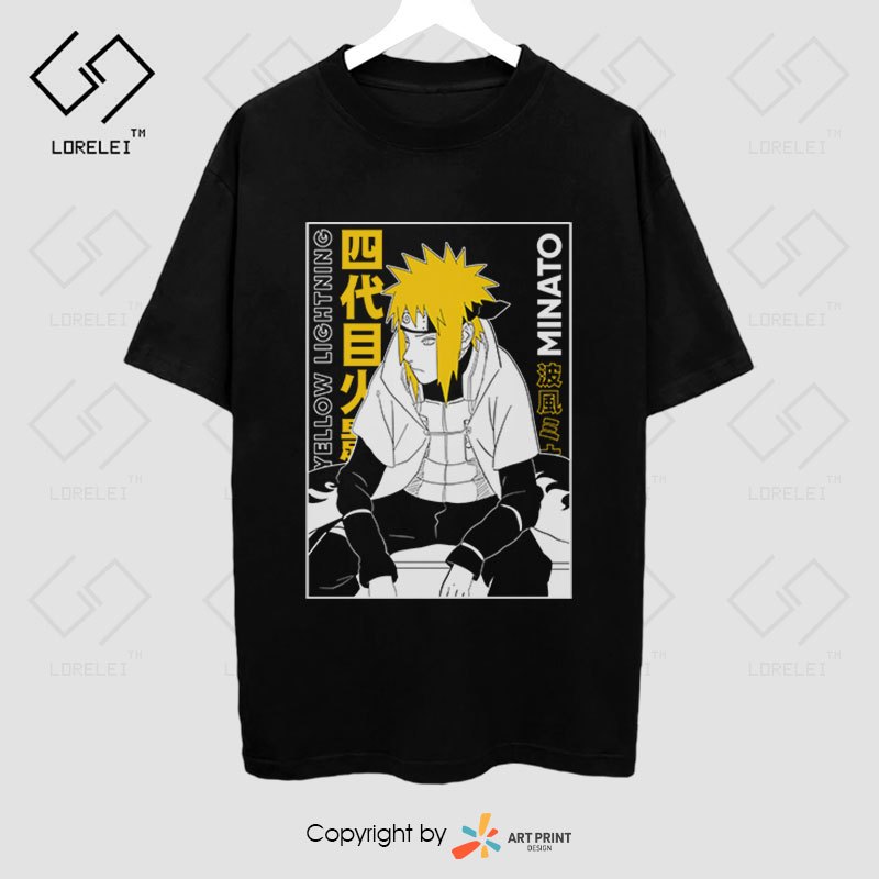 Áo thun Naruto Shippuden Minato Color Art (Black) ngắn tay