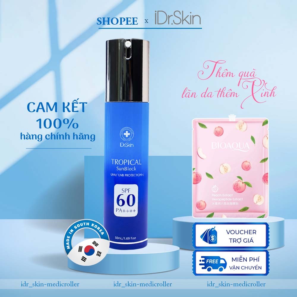 Kem chống nắng vật lý Idr Skin_ Idr.skin Tropical Sunblock SPF 60,PA++++