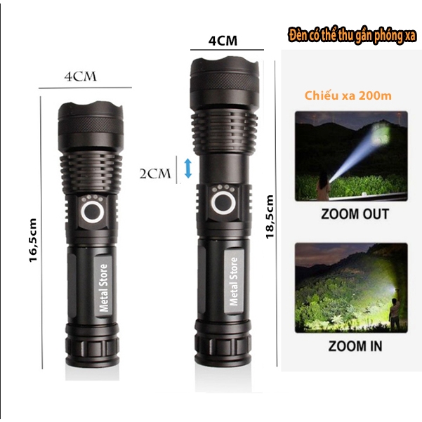 Đèn pin siêu sáng XHP50-Sản phẩm chính hãng -Đèn pin cầm tay