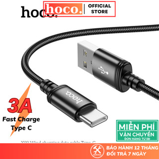 Dây sạc nhanh type C 3A Hoco cáp bọc dù chống gãy gập siêu bền dùng cho dòng android samsung xiaomi