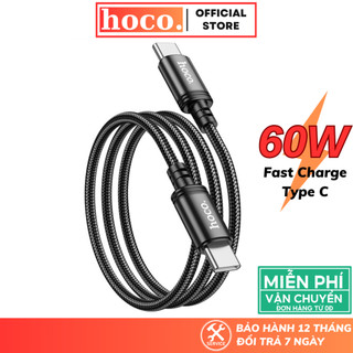 Dây sạc nhanh type C 60W Hoco cáp bọc dù siêu bền chống gãy cho dòng android samsung xiaomi