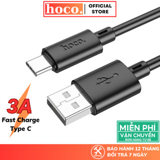 Dây sạc Type C Hoco sạc nhanh 3A cáp nhựa PVC siêu bền dành cho các dòng máy Android