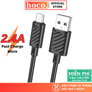 Dây sạc Micro Hoco sạc nhanh 2.4A cáp nhựa PVC siêu bền truyền dữ liệu cho các dòng máy Android