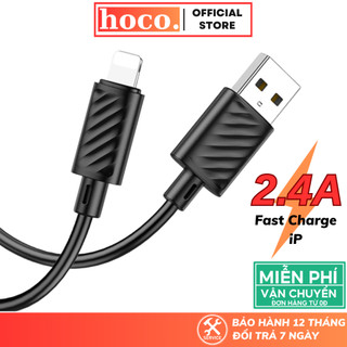 Dây sạc lP Hoco sạc nhanh 2.4A cáp nhựa PVC chống rối truyền dữ liệu cho lP6 7 8 X