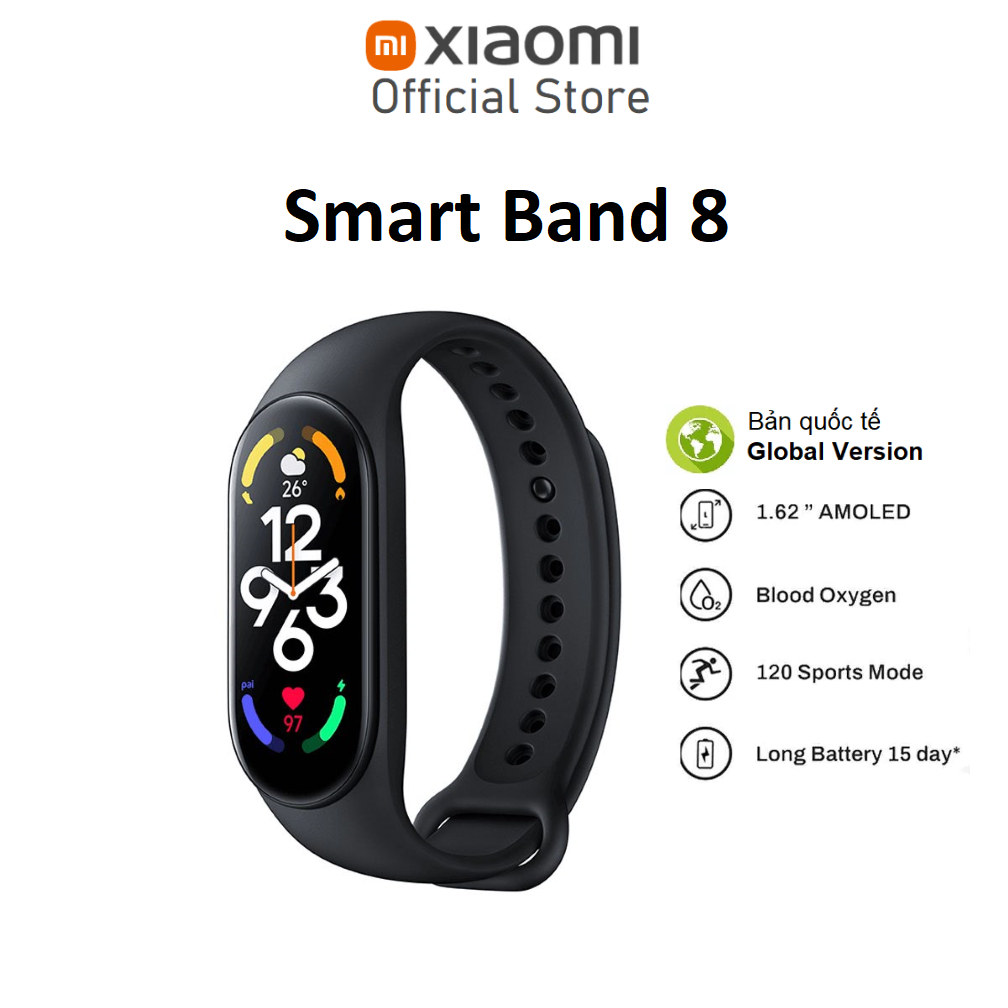 Mi band 7 - Vòng Tay Thông Minh Xiaomi Smart Band 7 Bản quốc tế Tiếng Việt - Hàng chính hãng