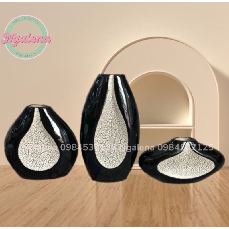 Bộ 3 lọ hoa Bát Tràng