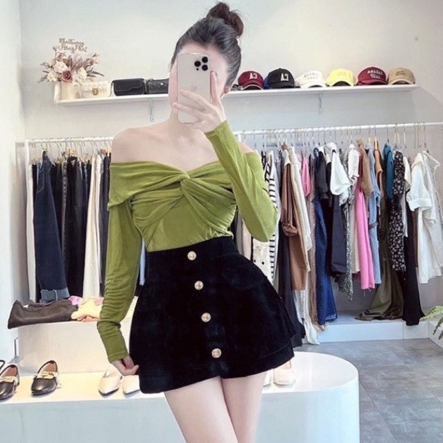 Quần Shorts Nhung Mịn Dáng Váy Siêu Hot_m907