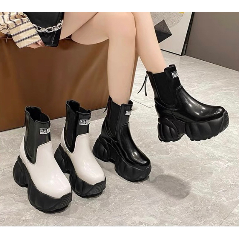 (ODER) Boots da thời trang đế 10,5cm khoá sau