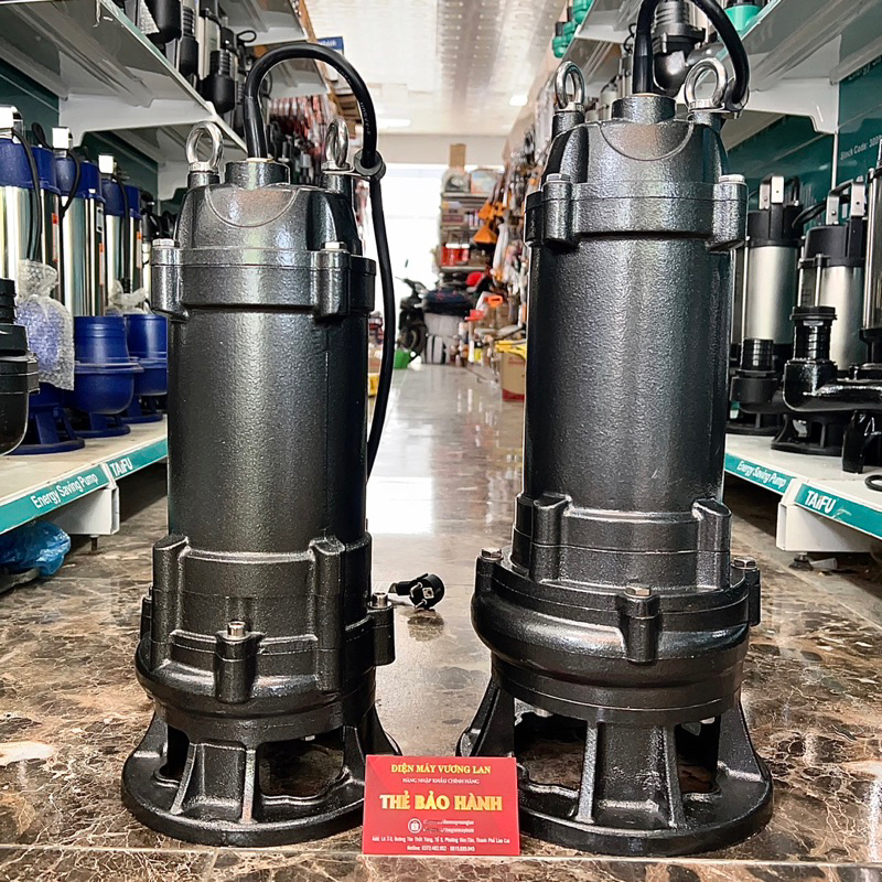 Máy bơm chìm nước thải cắt rác 1.1Kw, 1.5Kw Thân gang TAIFU - Bảo hành 1 năm