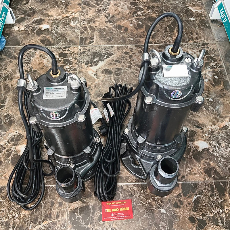 Máy bơm chìm nước thải cắt rác 1.1Kw, 1.5Kw Thân gang TAIFU - Bảo hành 1 năm