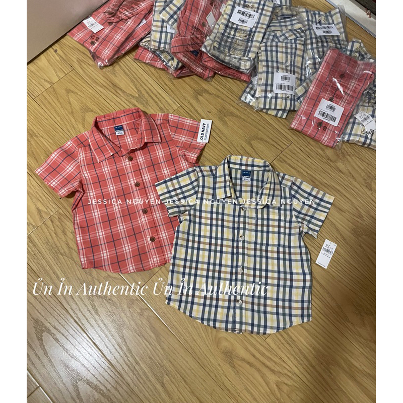 Áo sơ mi ngắn tay Oldnavy US size 18-24m đến 5y