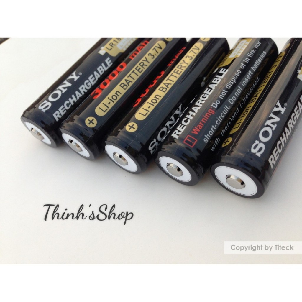 Pin sạc Sony 3.7V 18650 - 3200mAh đầu lồi - Dùng cho quạt sạc, đèn pin, tông đơ, loa, sạc dự phòng, máy khoan...