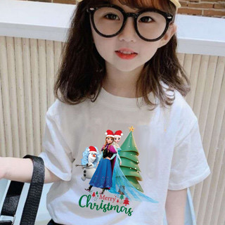 Áo thun ngắn tay Noel bé gái Elsa - Pony - Peppa thun mềm, mịn, thấm hút mồ hôi cho bé từ 10 - 77kg