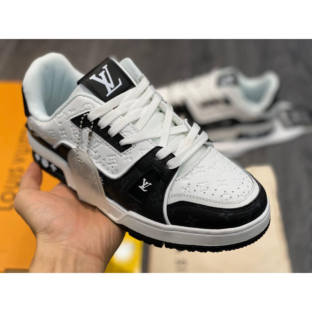 Giày Cao Cấp Thể Thao Sneaker L/v Trainer #54 Signature White Black Cao Cấp + freeship + Tặng Tất
