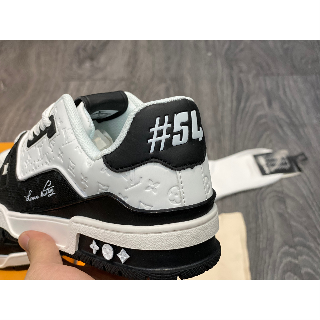Giày Cao Cấp Thể Thao Sneaker L/v Trainer #54 Signature White Black Cao Cấp + freeship + Tặng Tất
