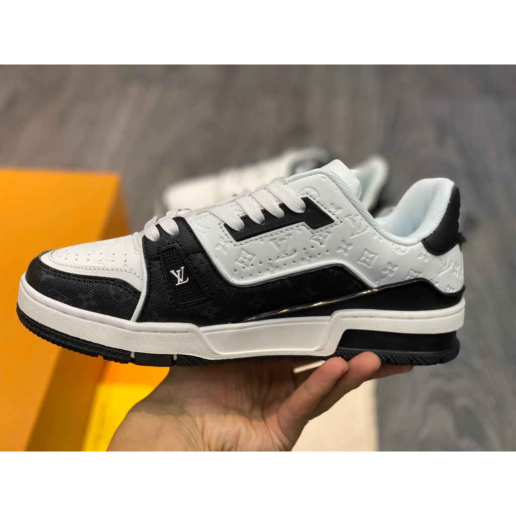 Giày Cao Cấp Thể Thao Sneaker L/v Trainer #54 Signature White Black Cao Cấp + freeship + Tặng Tất