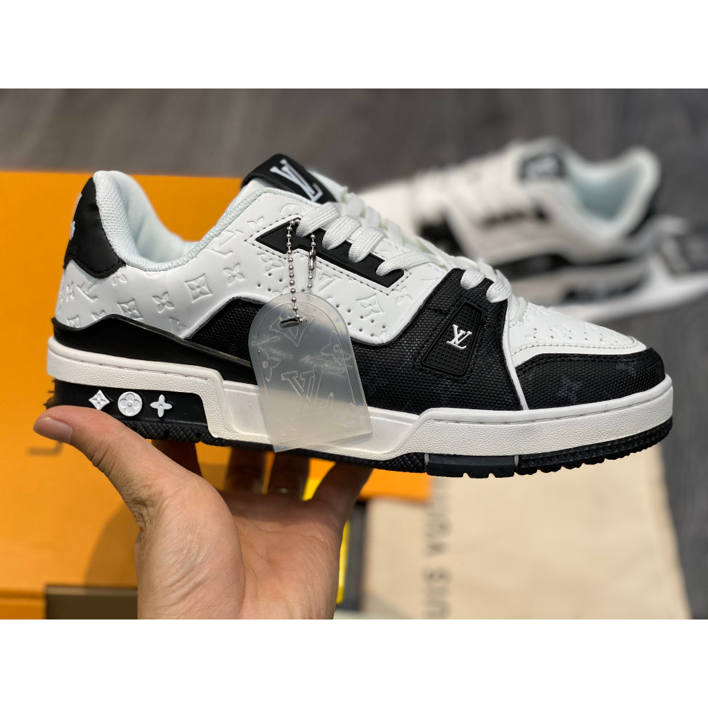 Giày Cao Cấp Thể Thao Sneaker L/v Trainer #54 Signature White Black Cao Cấp + freeship + Tặng Tất