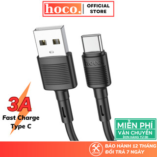 Dây sạc Type C Hoco sạc nhanh 3A cáp silicone siêu bền thích hợp với nhiều dòng điện thoại Android