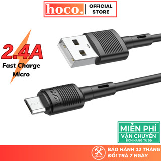 Dây sạc Micro Hoco sạc nhanh 2.4A thích hợp với nhiều dòng điện thoại cáp nhựa PVC siêu bền
