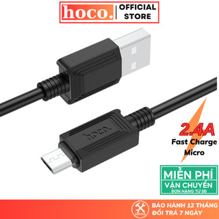 Cáp sạc nhanh Micro Hoco Dây silicon siêu bền hỗ trợ sạc nhanh lên tới 2.4A thích hợp nhiều thiết bị