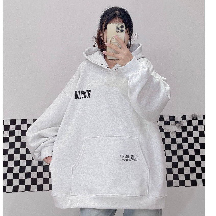 ÁO NỈ HOODIE XÁM SUNCLUB FULL OF