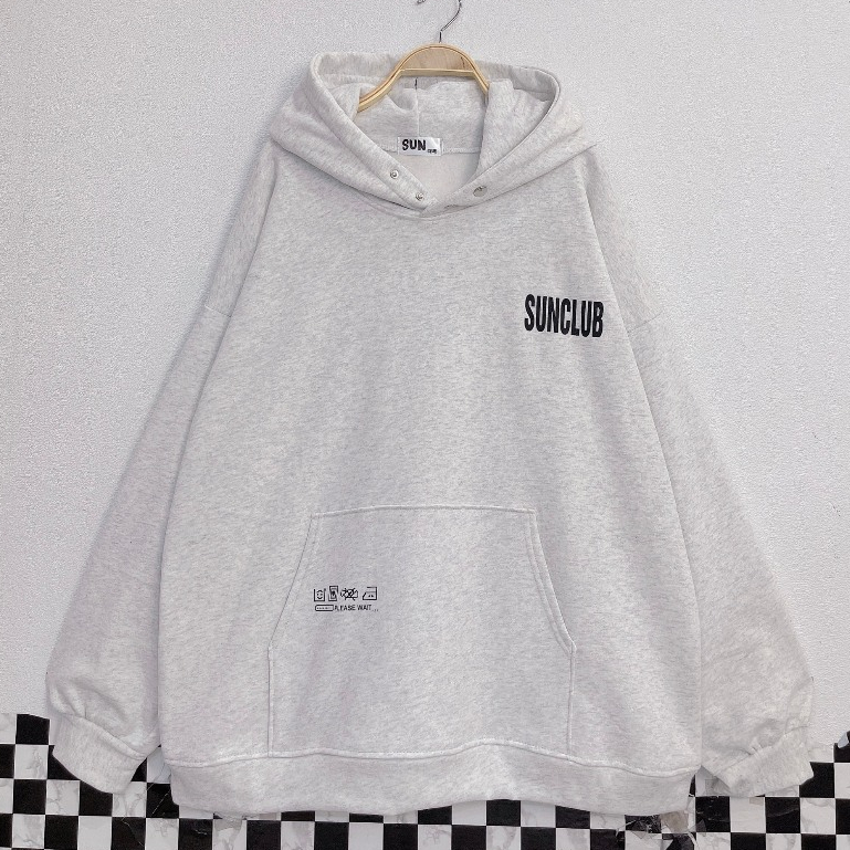 ÁO NỈ HOODIE XÁM SUNCLUB FULL OF