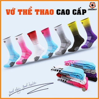 Vớ Thể Thao Nam Nữ Tất Bóng Rổ Chạy Bộ Cổ Cao Ngắn Lửng Chống Trơn Đá Banh Cầu Lông Tennis Gym Cao Cấp Giá Rẻ CROSSWAY
