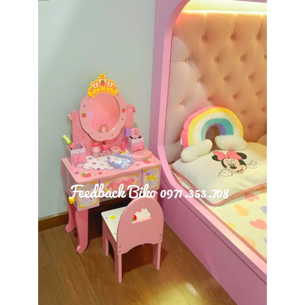 Đồ chơi bàn trang điểm dâu tây cỡ lớn 93cm-98cm cho bé