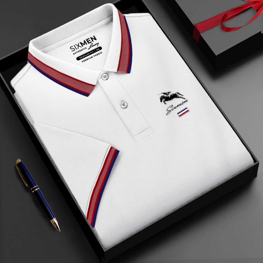Áo thun Polo nam cao cấp có cổ bẻ SIXMEN  - CARO HORSE - vải cá sấu cotton thoáng mát, thanh lịch