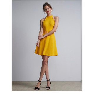 Đầm thun cổ yếm A75