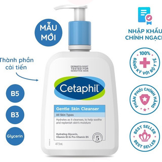 Sữa rửa mặt cetaphil, làm sạch sâu giảm mụn dịu lành cho da dầu da nhạy cảm 473ml -500ml - tegan comestic phân phối