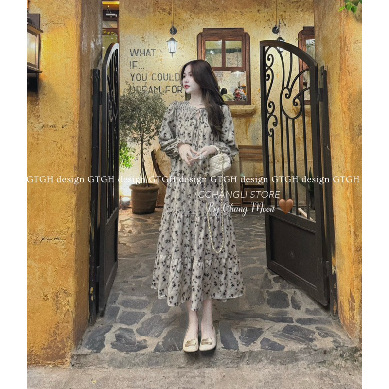 Siuu phẩm váy suông hoa nhí chun ngực kèm dây so hott hàng QC freesize