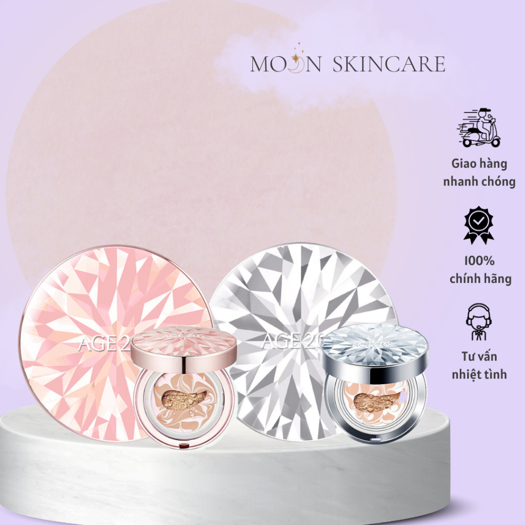 Phấn Nền Lạnh Kim Cương AGE20's Essence Cover Pact DIAMOND White SPF 50+/PA +++ 12.5g